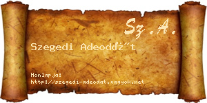 Szegedi Adeodát névjegykártya